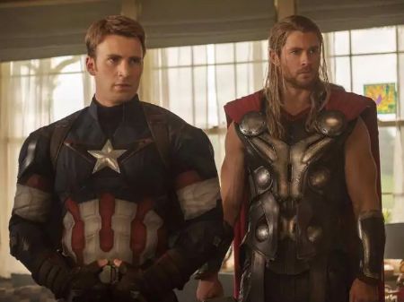 Captain America alongside Thor